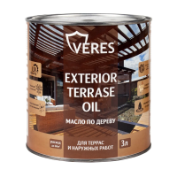 Масло по дереву "EXTERIOR TERRASE OIL" для наружных работ бесцветный 3 л (1/6) "VERES"