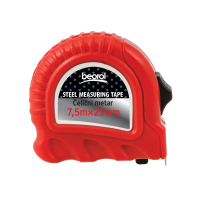 Купить Рулетка с фиксатором 7,5 м/25 мм пластик.корпус (1/6/60) "BEOROL"