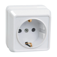 Купить Розетка открыт. уст. "Октава" 1 местн. с заземл. рс20-3-об, 16а, белый (1/30/360) "IEK"