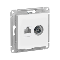 Купить Розетка компьютерная и телевизионная "ATLASDESIGN" TV+RJ45 (механизм) белый (1/10/60) "SCHNEIDER"
