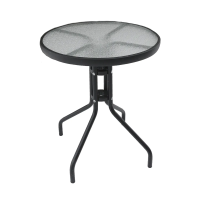 Купить Стол "CAFE2" D=80 см стальной, столешница стекл. (графит) (1) "ALFART"