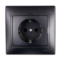 Купить Розетка "MIRA" 1 местн. с заземл. (керамика) черный бархат (1/10/120) "LEZARD" 701-4242-122