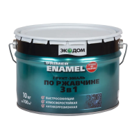 Грунт- эмаль по ржавчине "Экодом"  3 в 1  зеленый мох 10 кг (1) "Рогнеда"