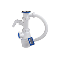 Купить Сифон 1 1/2" х 40 мм с отводом и переливом (1/35) "ORIO" а-4054