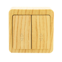 Купить Выключатель открыт. уст. "VIOLA" 2-х кл. проходной, беленый дуб (1/12/144) "LEZARD" 751-5200-106