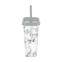 Купить Туалетный набор "Декор" закрытый квадратный, ерш с подставкой (серый мрамор) (1/8) "SVIP"  SV4121мр