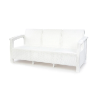 Купить Диван пласт. "Ротанг плюс" 3-х местный 1880*700*790 мм (белый) (1) "Альтернатива" м8349