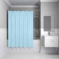 Купить Штора для ванной 200*180 см (PE) голубой (1/36) "IDDIS" P07PE18I11