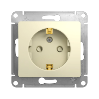 Купить Розетка "GLOSSA" 1 местн. с заземл, с шторками (механизм) 16а, бежевый (1/20/160) "SCHNEIDER"