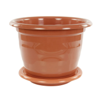 Купить Горшок для цветов "Виола"  5 л  D 265 мм с поддоном (коричнев.) (1/15) "Альтернатива" м1535