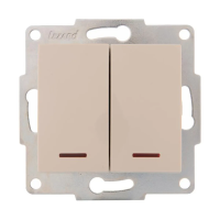 Купить Выключатель "KARINA" 2-х кл. с индикатором (механизм) кремовый (1/10/120) "LEZARD" 707-0388-112