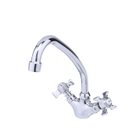 Купить Смеситель для кухни F4124 высокий поворотн. излив, двухвентильный, хром (1/10) "FRAP"