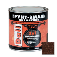Грунт- эмаль по ржавчине "DALI" 3 в 1 молотковая шоколадная  0,75 л (1/6) "Рогнеда"