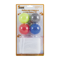 Купить Набор для стирки (4 шарика D=6 см, мешок для стирки 50*60 см) (1/24) "Рыжий кот"