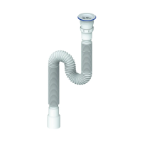 Купить Сифон гофр. 1200 мм с прикруч. выпуском 1 1/2" D 40 мм, нерж. винт 6 х 80 мм (1/70) "UNICORN" D230P