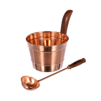 Купить Набор для бани и сауны 2 предм. (бадья 4 л, ковш) из меди (1/4) "Банные штучки" 32035