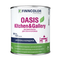 Краска "OASIS KITCHEN@GALLERY"  0,9 л (1/6) для стен и потолков особо уст.к мытью "FINNCOLOR"
