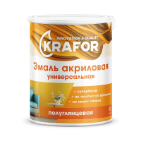 Эмаль акриловая полуглянц. супербелая  3 кг (1) "KRAFOR"
