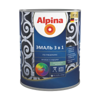 Грунт- эмаль по ржавчине 3 в 1 база 1 (белая) 0,75 л (1/6) "ALPINA"