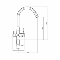 Купить Смеситель для кухни A54029-12 подключ. к фильтру питьев. воды, серый/сатин (1/10) "FASHUN"