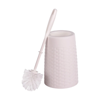 Купить Туалетный набор "Плетенка" ерш с круглой подставкой (белый) (1/20) "Альтернатива" м4464