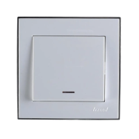 Купить Выключатель "RAIN" 1 кл. с индикатором, белый (1/10/120) "LEZARD" 703-0202-111