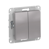 Купить Выключатель "ATLASDESIGN" 2-х кл. (механизм) 10а, алюминий (1/10/60) "SCHNEIDER"