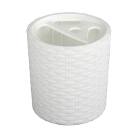 Купить Стакан для ванной комнаты "Плетенка" с разделителями, белый (1/16) "Альтернатива" м2534