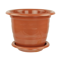 Купить Горшок для цветов "Виола" 10 л  D 320 мм с поддоном (коричнев.) (1/10) "Альтернатива" м1537