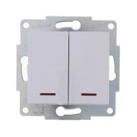 Купить Выключатель "KARINA" 2-х кл. с индикатором (механизм) белый (1/10/120) "LEZARD" 707-0288-112