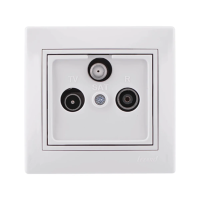 Купить Розетка спутниковая "MIRA" оконечная (SAT - TV - RADIO) белый (1/10/120) "LEZARD" 701-0202-135