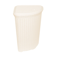 Купить Корзина для белья угловая 60 л "Ротанг" (слоновая кость) с крышкой (1/8) "Виолет"