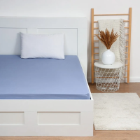 Купить Простыня на резинке "Этель" 180*200*25 см голубой (поплин) (1) 9241749