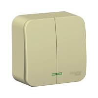 Купить Выключатель открыт. уст. "BLANCA" 2-х кл. с индикатором 10а, бежевый (1/15/30) "SCHNEIDER"