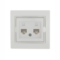 Купить Розетка компьютерная "MIRA" 2-х местн., белый (1/10/120) "LEZARD" 701-0202-141