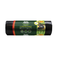 Купить Пакеты для мусора суперпрочные 30 л рулон 20 шт. (черные) 20 мкм (1/30) "MASTER FRESH"