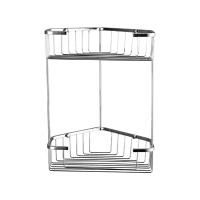 Купить Полка для ванной угловая 2-ярусная F335-1 хром, решетка (1/20) "FRAP"