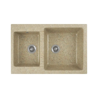 Купить Мойка для кухни врезная искусств. камень GRS-76K-302 двойная 780*510 мм песочная (1) "GREENSTONE"