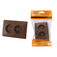 Купить Розетка двойная 10а 250в IP20 "Таймыр" бук (1/10/100) TDM SQ1814-0313