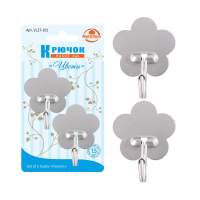 Купить Крючки "Цветы" металл. клейкие (блистер 2 шт.) (1/12/144) "Мультидом" VL27-101