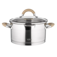 Купить Кастрюля нержав. "Берлин" 5,7 л стекл. крышка, 24*13 см (1/4) "LARA" LR02-344