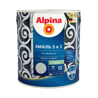 Грунт- эмаль по ржавчине 3 в 1 серая (RAL 7040) 2,5 л (1/4) "ALPINA"