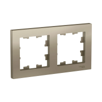 Купить Рамка "ATLASDESIGN" 2-х местн. универс., шампань (1/10/60) "SCHNEIDER"