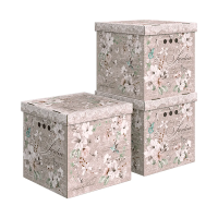 Купить Короб для хранения "JARDIN" 31,5*31,5*31,5 см (набор 3 шт.) (1/12) "VALIANT" JR-BCTN-3K