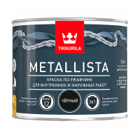 Краска по ржавчине  3 в 1 "METALLISTA"  черная  0,4 л (1/24) "Тиккурила"