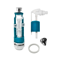 Купить Арматура водосливная 2 кноп. (гальв.) "Стоп поток" боков. подв. (1/20) "Инкоэр" и - сб2м-бпрн-хх-в р