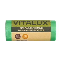 Купить Мешки для мусора "VITALUX" био 30 л  рулон 20 шт. (10 мкм) (1/20) концепция быта