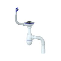 Купить Сифон для мойки с выпуском 3 1/2" с гибким соедин. и прямоуг. переливом (1/30) "UNICORN" в425