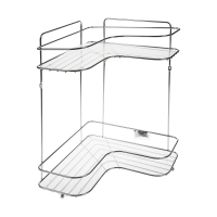 Купить Полка для ванной угловая 2-х ярусная 27*27*35 см, хром. (1/8) "SWENSA" SWR-2222