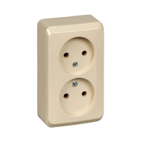 Купить Розетка открыт. уст. "Этюд" 2-х местн. 16а, кремовый (1/16/128) "SCHNEIDER"